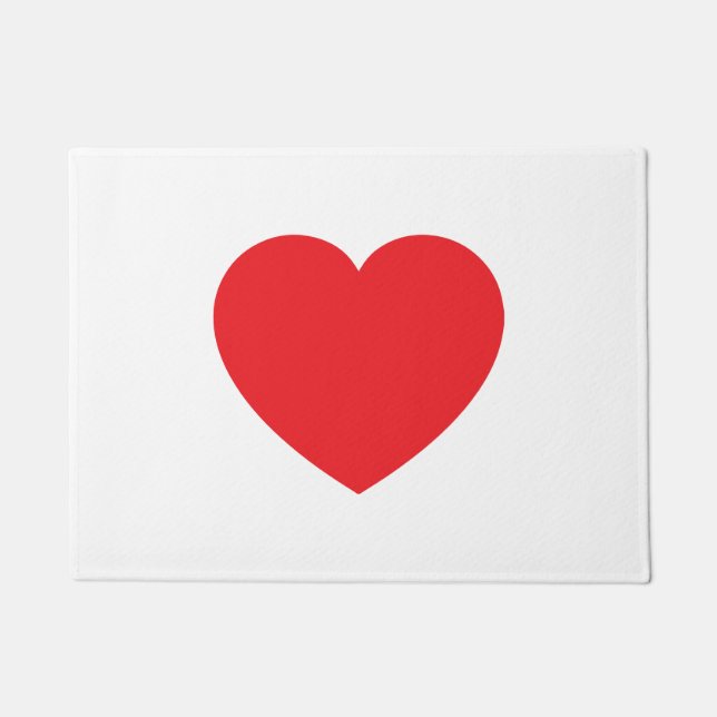 Paillasson Graphisme Cœur Rouge Blanc Moderne Simple (Devant)