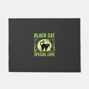 Paillasson Graphisme d'amour spécial chat noir Halloween