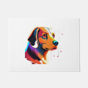 Paillasson Graphisme de chien coloré -