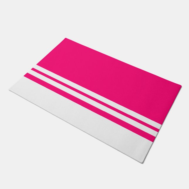 Paillasson Gras Bright Pink Bttom Edge Racing Stripes (Incliné)