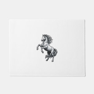 Paillasson Gravure Ancienne Cheval Cabré Design Vectoriel_1