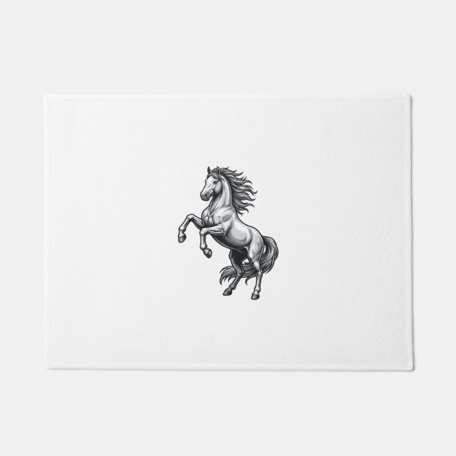 Paillasson Gravure Ancienne Cheval Cabré Design Vectoriel_1 (Devant)