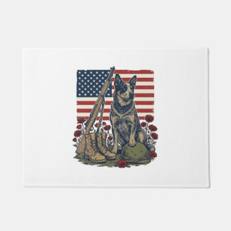 Paillasson Gravure vintage commémorative patriotique Blue Hee