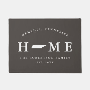 Paillasson Gray and White State of Tennessee Map Mat,