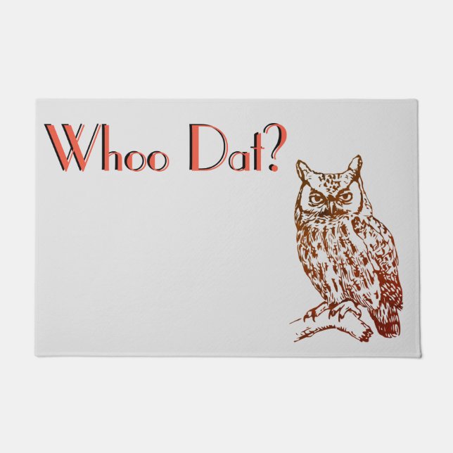Paillasson Great Horned Owl Whoo Dat (Devant)