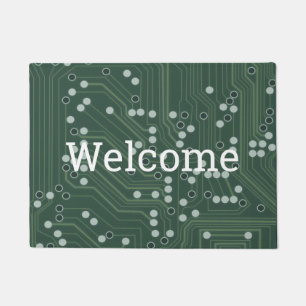 Paillasson Green Circuit Board Arrière - plan Motif Art Doorm