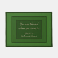 Green Door Mat, vers biblique personnalisable Chri