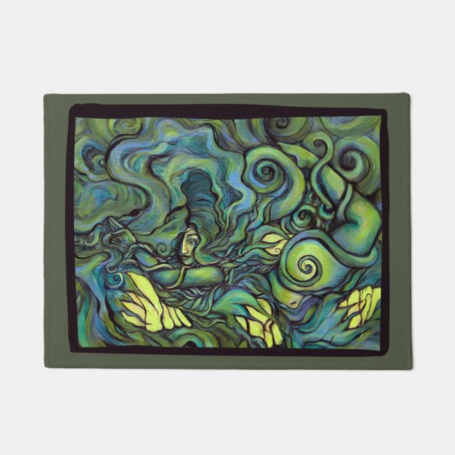 Paillasson Green Gaia Goddess Amateurs de nature Pagan sorciè (Devant)