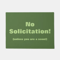 Green No Soliciing Door Mat