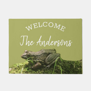 Paillasson Grenouille personnalisée Photo Green Welcome Mat 