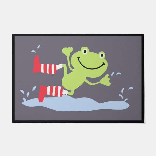 Paillasson Grenouille Police Porch Mat, Dancing Frog Welcome (Devant)