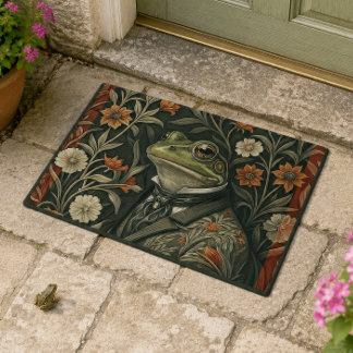 Paillasson Grenouille verte en tenue de gentleman victorien