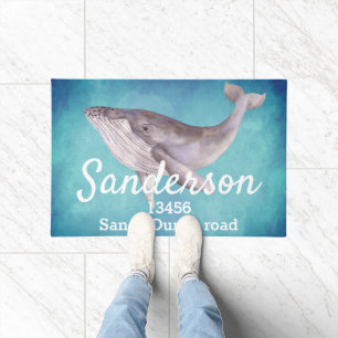 Paillasson Grey Whale Turquoise Nom nautique Adresse