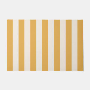 Paillasson Grilles Verticales Moutarde Jaune Et Blanc Gratté