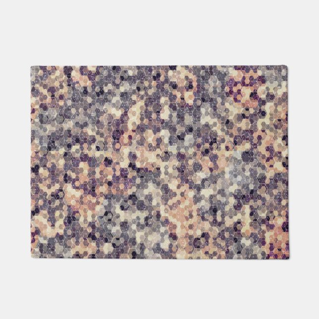 Paillasson Gris, beige géométrique  (Devant)