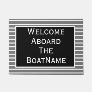 Paillasson Gris et noir Bienvenue à bord du bateau mat de po