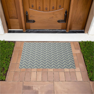 Paillasson Gris Sage Chevron Design minimaliste moderne