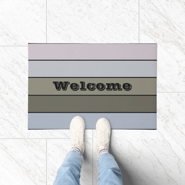 Paillasson Gris Vert Et Gris Noir Sur Papier Aquarelle (Intérieur)