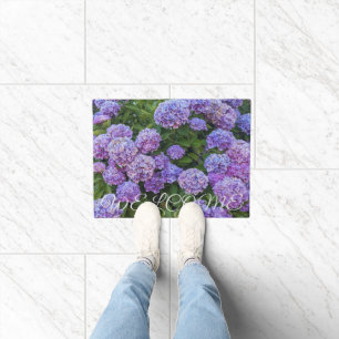 Paillasson Gros hortensia à grosses têtes florales de bienven
