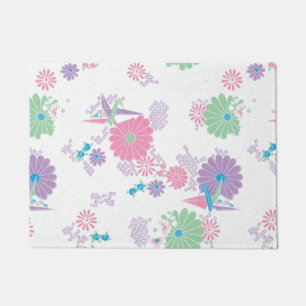 Paillasson Grues et fleurs en papier d'origine