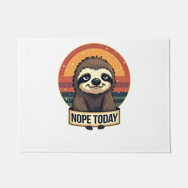 Paillasson Grumpy Sloth Vintage Funny Retro Shirt Design (Devant)