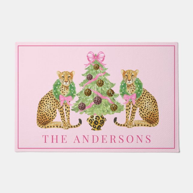 Paillasson Guépard de couronne de Noël  (Devant)