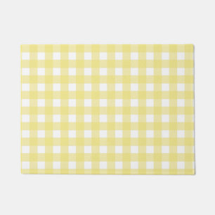 Paillasson Guingan jaune pâle et blanc