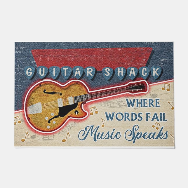 Paillasson Guitar Shack Mat, Gift For Musician  (Devant)