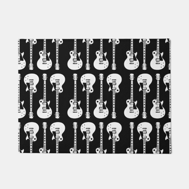 Paillasson Guitares Électriques Graphique en Blanc (Devant)