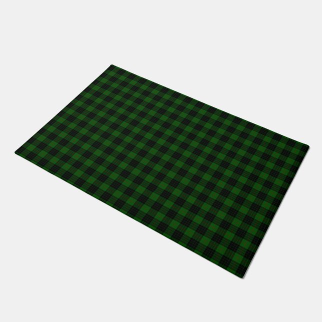 Paillasson Gunn tartan vert noir plaid (Incliné)