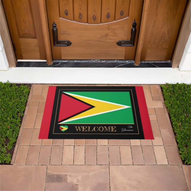 Paillasson Guyana & Guyana Flag house mats / sports Bienvenue (De plein air)