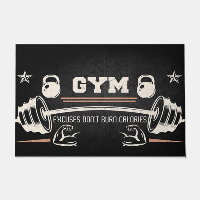 Paillasson Gym Black doormat, Funny Fitness doormat (Devant)
