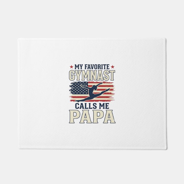 Paillasson Gymnaste préféré m'appelle Papa Patriotique Vintag (Devant)