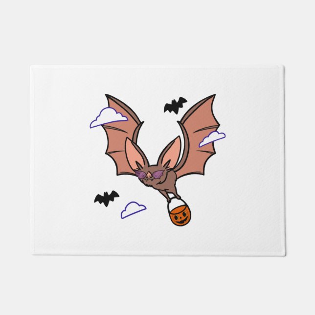Paillasson Halloween chauve-souris volant mignonne (Devant)