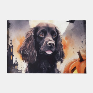 Paillasson Halloween Cocker Spaniel Avec Citrouilles