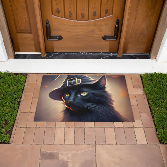 Paillasson Halloween de chat noir (De plein air)