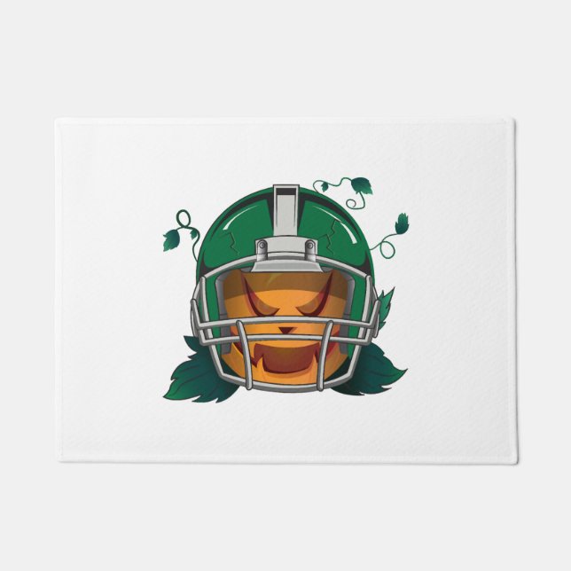 Paillasson Halloween de football citrouille (Devant)