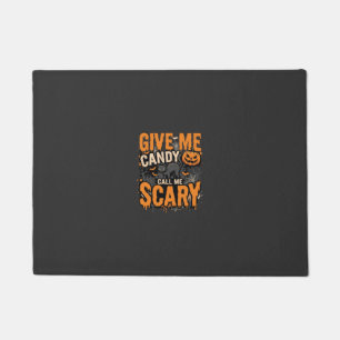 Paillasson Halloween Donnez-moi des bonbons Chat effrayant