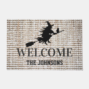 Paillasson Halloween éffrayante sorcière noire