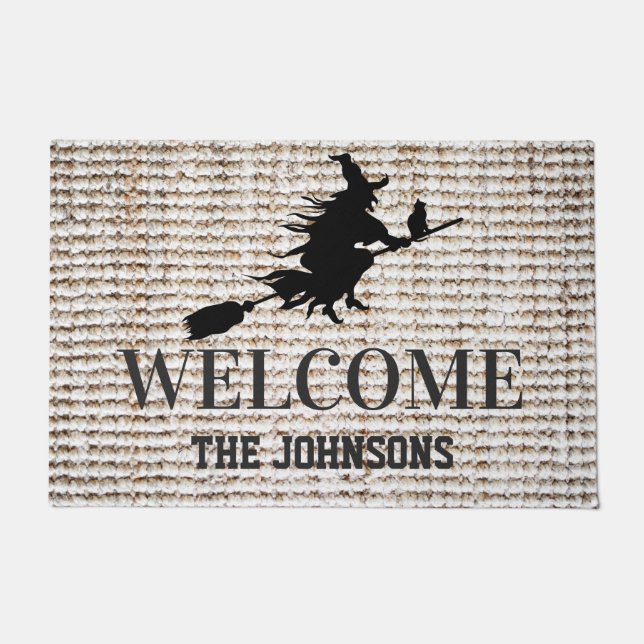 Paillasson Halloween éffrayante sorcière noire (Devant)