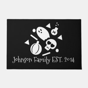 Paillasson Halloween Famille Minimaliste Confettis Fantôme Cr