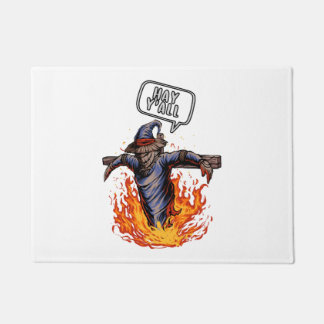 Paillasson Halloween Hay Y'all Burning Scarecrow Halloween