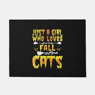 Paillasson Halloween Just A Girl Who Loves Fall And Cats