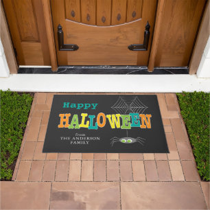 Paillasson Halloween l'araignée et l'Halloween coloré sur l