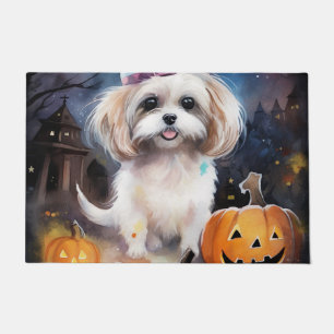 Paillasson Halloween Malti Tzu Avec Peur Citrouille