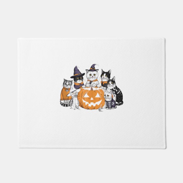 Paillasson halloween pour Chat Chiot Mignon Fantôme Squelette (Devant)