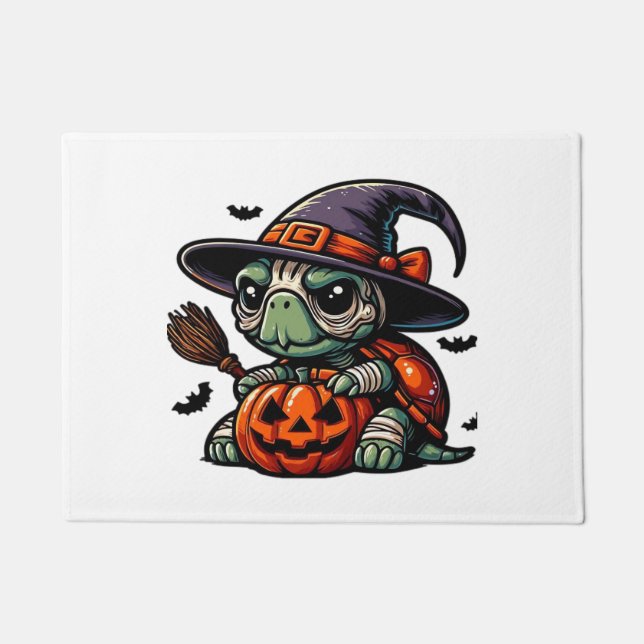 Paillasson Halloween Tortoise Turtle Witch Hat Costume Spooky (Devant)