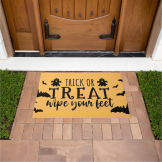 Paillasson Halloween Trick ou Treat Door Mat - Essuyez vos pi