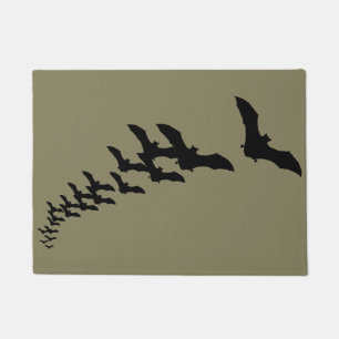 Paillasson Halloween vintage avec une vague de chauves-souris