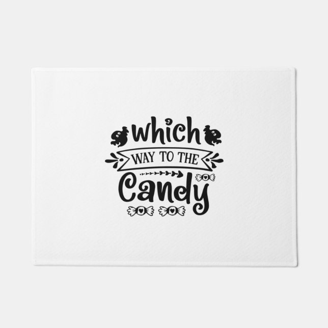 Paillasson Halloween Which Way To The Candy Birthday (Devant)